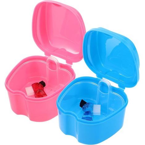 Piece Denture Case Set with Small Brush for Effective (1/5)