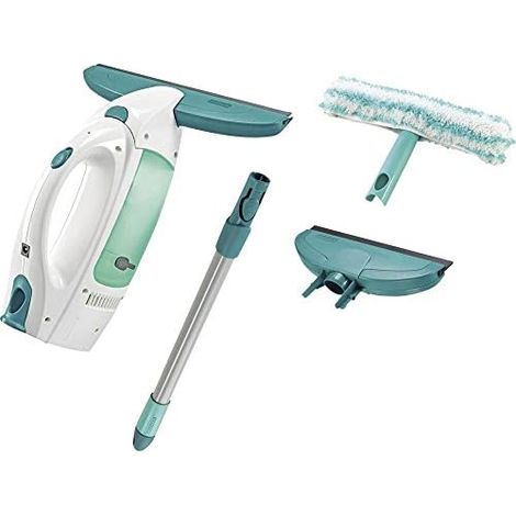 Leifheit - Limpiaventanas Window Cleaner con aspirador y mopa, barra de 43 cm y boquilla de aspiración de 17 cm 51016