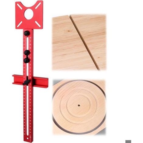 Compas de fraisage réglable - ZOR® - Aluminium - Multifonctionnel - Rayon 90mm à 370mm - Compatible Makita (1/5)