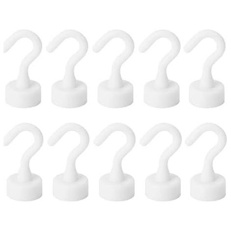 10 Pieces Magnetic Hooks, Powerful Magnets for Kitchen, Refrigerator, Office, Bathroom, Garage, Magnetic Hooks Maximum Load 5KG -