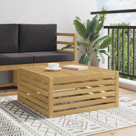 vidaXL Outdoor Table Solid Acacia Wood White 79 x 79 x 37 cm