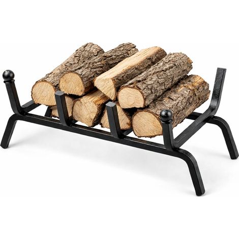Brucialegna da camino con 4 BARRE in ferro battuto dallo spessore di 1,5 cm mis. 30x32x20 cm - Nero con sfumature (1/5)