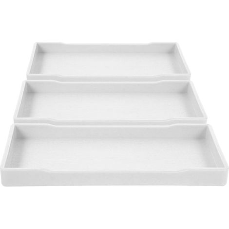 Light Melamine Rectangular Vanity Tray 3 Pieces for