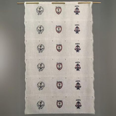 Modulable brodé "Ancre marine" Blanc 45x220 cm