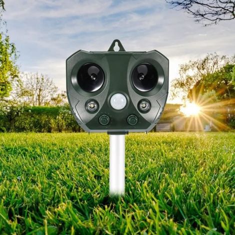 Répulsif À Ultrasons Pour Chat - Étanche Ip66 - Alimentation Solaire Et Usb - Portée 10 M - Angle 110° - 1 Pièce (1/4)