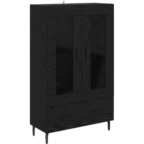 Maison Exclusive - Credenza Rovere Nero 69,5 x 31 x 115 cm Legno multistrato