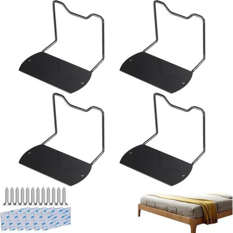 Attaches pour draps-housses en métal noir - Lot de 4 - Hauteur 10 cm (1/5)
