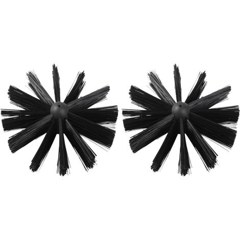 Adaptables Lot de 2 en Plastique Brosses Noires pour Nettoyage Conduit Cheminée et Conduits Sèche-Linge pour Enlever Saleté, Graisse et Débris (1/5)