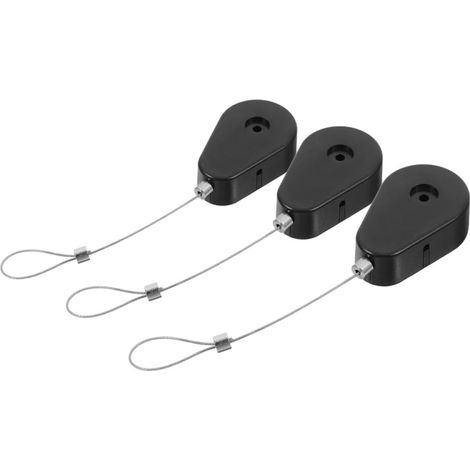 Étui rétractable pour câble antivol en acier de 1 mètre, 3 pièces, système d'enroulement (1/5)