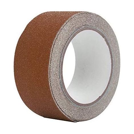 Ruban adhésif coloré anti-dérapant en PVC de 5 m 5 cm pour décor de sécurité au sol d'escalier (marron) (1/4)