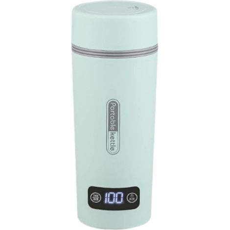 Tragbarer elektrischer Wasserkocher fürs Auto (350 ml) aus Edelstahl 304, mit automatischer Abschaltfunktion, Überhitzungsschutz, Temperaturregelung und 220-V-Anschluss.
