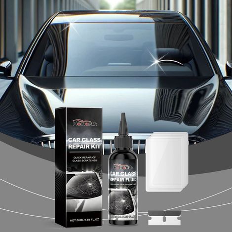 Autoglas-Reparaturflüssigkeit, Nano-Reparaturflüssigkeit für Windschutzscheiben, klare Sicht – 50 ml × 1 + Klinge × 1 + Härtungsfolie × 5 -- DE (1/5)