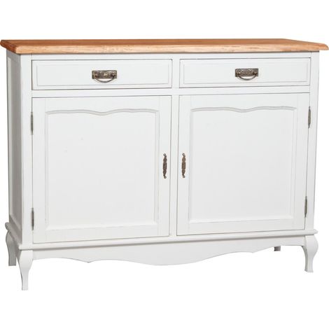 Madia legno massello 123x92,5x42 cm Madia bianca Spaziosa madia soggiorno Credenza soggiorno e cucina Credenza legno massello (1/5)