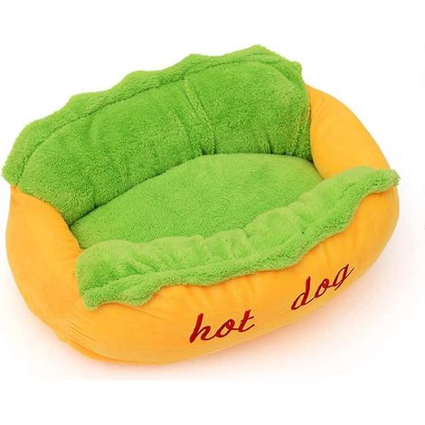 Hot Dog Hundebetten, abnehmbare weiche Matte, Haustiersofa, niedliche Betten für Welpen und Katzen, bequemes Schlafkissen