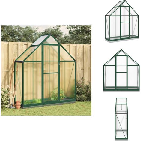 Serre avec cadre de base vert 169x58x202 cm aluminium - Serre De Jardin - Serre Aluminium - Serre Verte - Abri Jardin - Protection Plantes (1/5)