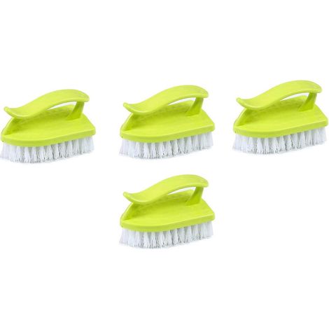 Set mit 4 handlichen Scheuerbürsten mit spitzen Köpfen, geformt wie ein traditionelles Bügeleisen, maschinenwaschbar (1/5)