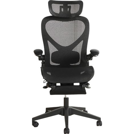 Silla de oficina ergonómica plegable de malla con reposacabezas 3D y soporte lumbar (1/5)