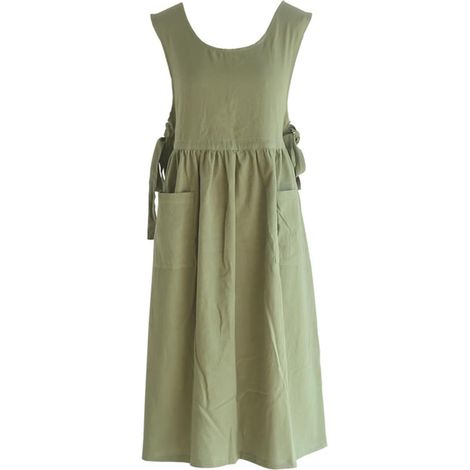 Tablier pour femme, grande taille, en coton et lin lavé avec 2 poches, couleur unie japonaise, tablier de cuisine pour femme, Couleur, 130 cm (1/5)