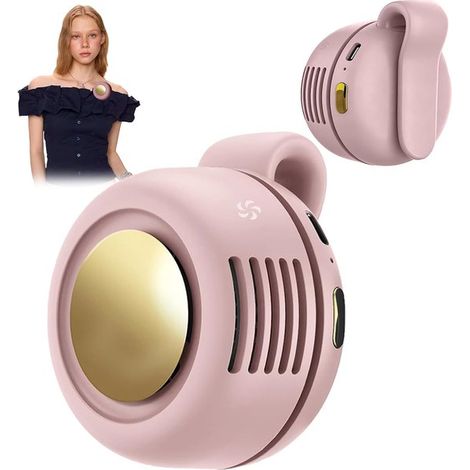 Ventilador portátil con clip, mini ventilador con función de carga USB, giratorio 360°, silencioso y sin aspas, con 3 velocidades. (1/5)