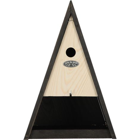 Nichoir pour oiseaux à suspendre avec mangeoire en bois - Noir/Beige - L 26,2 x P 16,5 x H 39,2 cm - Livraison gratuite (1/5)