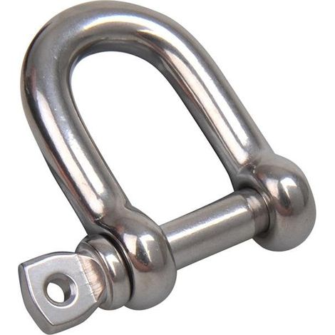 Manille en D 10 mm. A4 RVS AISI 316. 4.000 daN