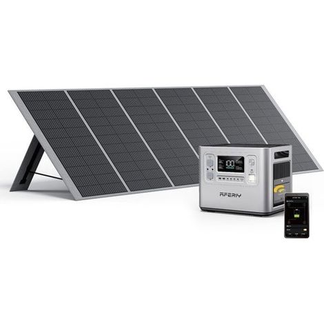 Solar Generator - AFERIY - 2400W 2048Wh - Faltpanel 400W - 13 Ausgänge IP65 - Camping/Wohnwagen