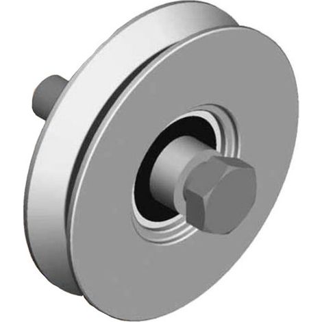 Roue-guide à gorge triangulaire GUITEL 4321002 Ø100 mm 750 kg Acier argenté