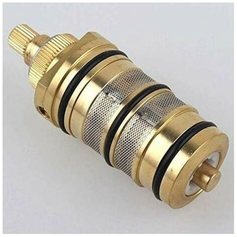 Rotationnel-Cartouche Thermostatique et PoignéE en Laiton pour le Bain Douche pour Mitigeur MéLangeur Barre de Douche Robinet MéLangeur Douche Cartouche MéLangeur (1/4)