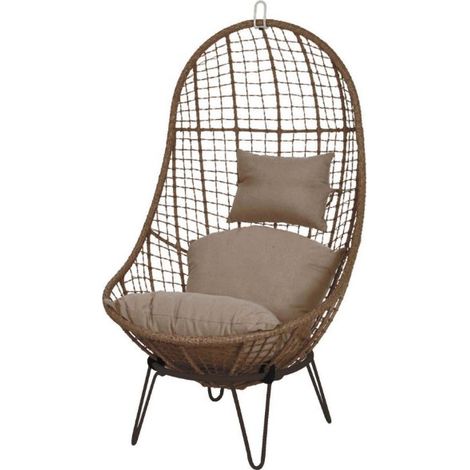 Sedia Malta a Guscio in Rattan con Cuscino (1/3)