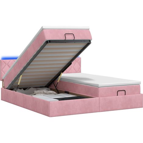 Maison Exclusive - Letto Ottomano con Materasso e LED Rosa 180 x 200 cm Velluto (1/5)