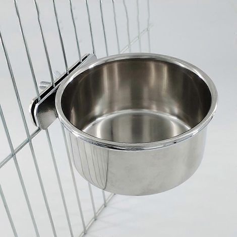 Gobelet d'abreuvement avec support à pince pour perruches calopsittes, conures et autres oiseaux - XL (1/4)