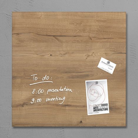 Sigel Glas-Magnetboard artverum®, Design Natural-Wood, 48 x 48 cm, 1 Stück - GL254 GL254-A (1/5)