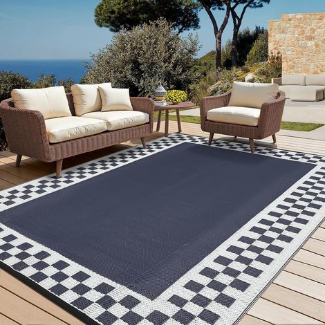 Tapis d'extérieur 240 x 300 cm, imperméable, réversible, en paille plastique (1/5)
