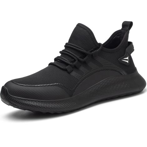 Sicherheitsschuhe, Herren Damen Leichte Bequeme Rutschfeste Sicherheitsturnschuhe, Arbeitsschuhe mit Stahlkappe Schutzschuhe (Schwarz EU 39)-RAPANDA