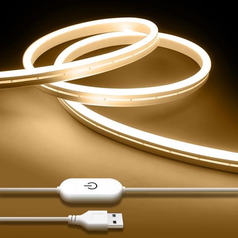 1 Ruban LED Néon 2M Blanc Chaud, Dimmable IP65 Etanche, Flexible Silicone pour Cuisine Escalier Déco Intérieur Extérieur (1/5)