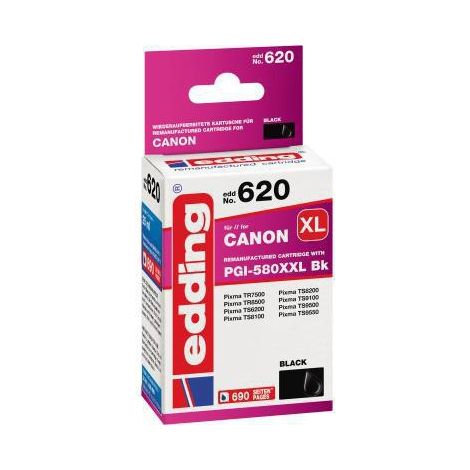 EDDING Tintenpatrone edding kein Originalzubehör Kompatibel mit: Canon PGI-580XXL BK EDD-620 ca. 690Seiten schwarz 25,7ml