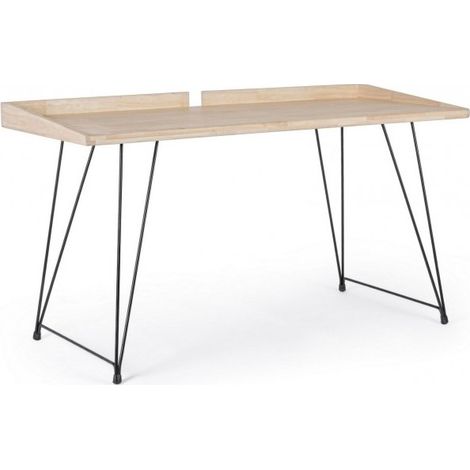 Scrivania Vintage "District" da ufficio e cameretta porta pc in legno naturale 142 cm (1/5)