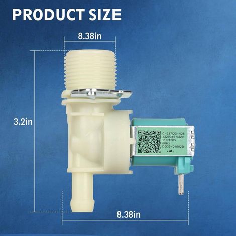 The DD33-01002B inlet valve is suitable for Samsung dishwashers AP6975653 PD00062560 120V. (1/2)