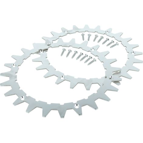 vhbw 2x Spikes compatible with Worx WR101 SI, WG757E, WG758E, WG796E.1 Robot Mower - Stainless Steel, 24 Teeth, incl. Screws