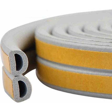 Bande d'étanchéité D pour porte et fenêtre - Mastic insonorisant résistant aux intempéries - 6 mètres (Gris) (1/5)