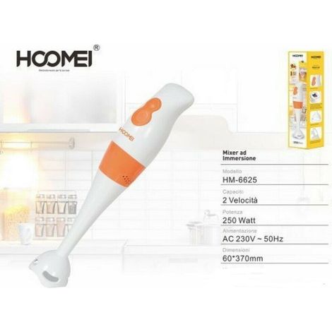 TrAdE Shop Traesio - Mixer Ad Immersione Multifunzione 2 Velocita' 250 W Cucina Hoomei Hm-6625 -