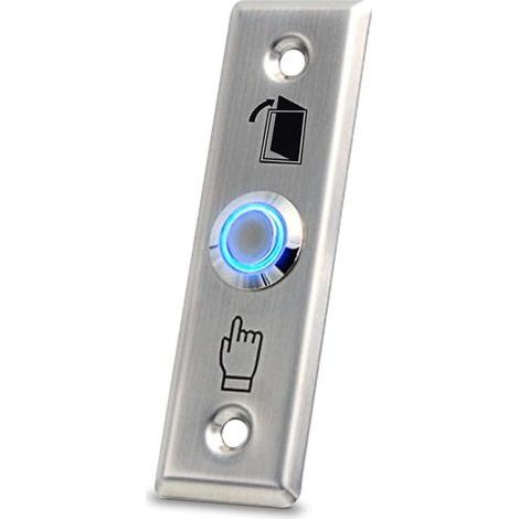 Bouton de sortie de porte en acier inoxydable avec éclairage LED pour système de verrouillage d'accès à domicile (30 x 90 mm) (1/4)