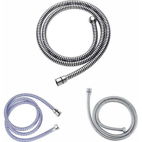 FLEXIBLE DE DOUCHE EN PLASTIQUE 150 CM PVC CHROMÉ RÉSISTANT DGO-142