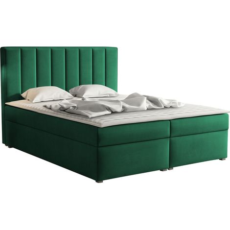 Lit boxspring Pomona 116, Magic velours 2225, Continental, Double, 160x200, Tissu, Disponible, 163x215x115cm (1/5)