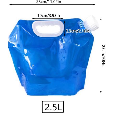 Sac à eau pliable de 2,5 L pour le camping, les jus et autres boissons. Contenant de rangement pour le sport, la gourde, les voyages, les pique-niques et les barbecues.-AquaForge (1/5)