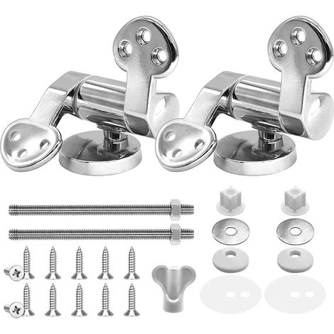 Attaches Charnière Abattant WC Kit Fixations Remplacement WC Abattant Fixations Alliage de Zinc Charnières Rechange Lunette Toilette (1/5)