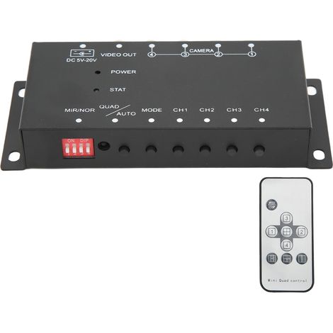 Commutateur vidéo numérique portable 4 canaux Mini commutateur vidéo 720p pour bus, camions-citernes, bateaux et yachts (1/5)