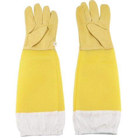Gants de protection pour l'apiculture avec manches longues en maille Outil de travail pour apiculteurs débutants XL (1/5)