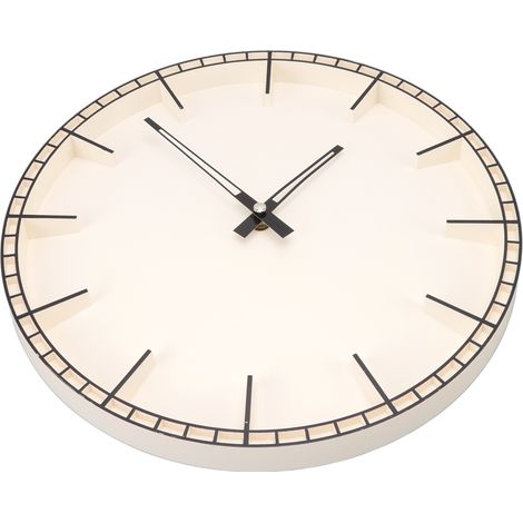 Horloge murale silencieuse, facile à lire, moderne et innovante, ronde, pour la maison, le bureau, la cuisine ou la chambre à coucher, 5687, noire et blanche (31,8 x 2,5 cm / 12,5 x 1,0 po) (1/5)