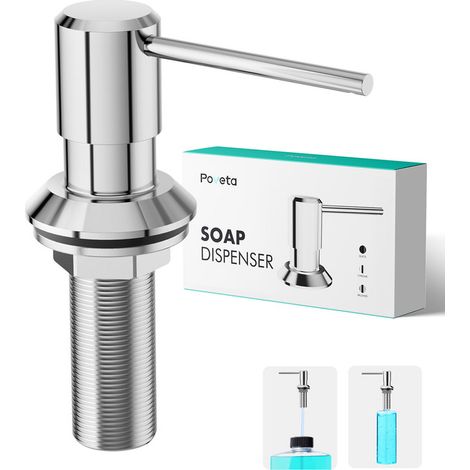 Distributeur Savon Encastrable Cuisine pour Évier, Cuivre, Chrome (1/5)